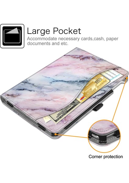 iPad 10.2 9. Nesil 2021 Için Wekity Kapak - [köşe Koruması] Cepli ve Kalem Tutuculu Çok Açılı Görüntüleme Standı Kapağı (Yurt Dışından)