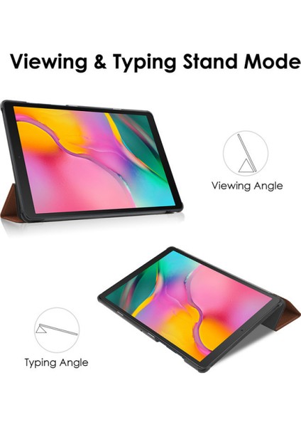 10,4 Inç (SM-T500 T505 ), 10,4 Inç Samsung Tab A7 Tablet 2020 Kahverengi Için Koruyucu Stand Kılıfı Sert Kılıf Kapak (Yurt Dışından)