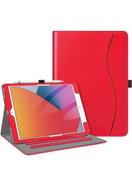 iPad 10.2 8. Nesil 2020 Için Wekity Kapak - [köşe Koruması] Cepli ve Kalem Tutuculu Çok Açılı Görüntüleme Standı Kapağı (Yurt Dışından)