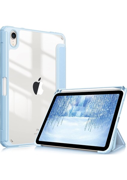 iPad Mini 6 2021 (8,3 Inç) Için Hibrit Ince Kılıf - [yerleşik Kalem Tutucu] Darbeye Dayanıklı Kapak Şeffaf Şeffaf Arka Kabuk, iPad Mini 6. Nesil Için Otomatik Uyandırma/uyku, Mavi (Yurt Dışından)
