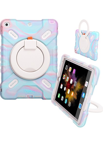iPad 9./8./7. Nesil 10.2 Inç 2021/2020/2019 Için Üçlü Darbeye Dayanıklı Kılıf, Air 3. Nesil 10.5”, Kalem Tutuculu/kollu Destek Standı/omuz Askılı Sağlam Çocuk Kılıfı, Renkli Mavi (Yurt Dışından)