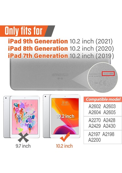 iPad 9./8./7. Nesil Kılıf, iPad 10.2 Inç 2021/2020/2019 Için Kılıf, Ekran Koruyucu Kalem Tutucu Çubuğu El/omuz Askılı.koruyucu Tablet Kılıfı - Siyah+Yeşil (Yurt Dışından)