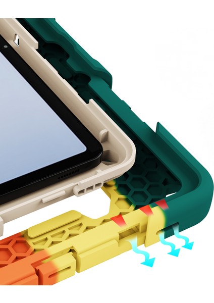 Samsung Tab S7 Için Uygun Koruyucu Kapak Üç Yapışmaz S8 Artı Koruyucu Kapak Silikon Braket S7 Fe Düşmeye Karşı Koruyucu Kapak Renkli Yeşil (Yurt Dışından) fiyatları