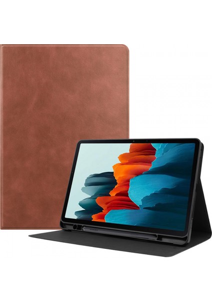 Samsung Galaxy Tab S7 2020 11" (Model SM-T870/T875) S Pen Standlı, Ultra Hafif Stand Kılıfı, Otomatik Uyandırma/uyku Özellikli, Kahverengi (Yurt Dışından)