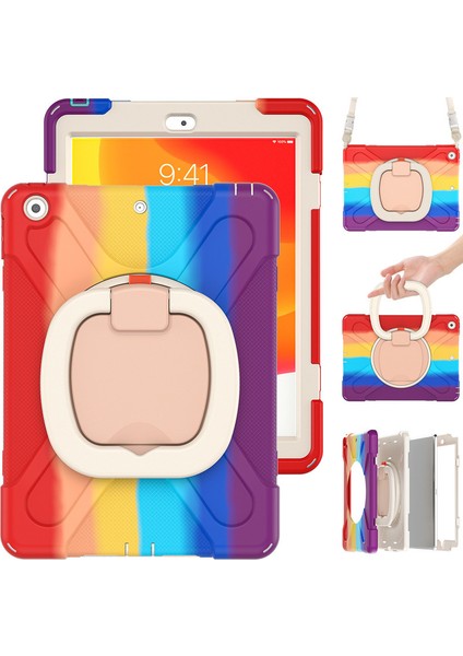 Wekity iPad 9/8/7 Gen Kılıfı (Ipad 10,2 Inç Sağlam Kılıf 2021/2020/2019) Ekran Koruyucu, Döner Stand/kalem Tutucu/omuz Askısıyla (Yurt Dışından)
