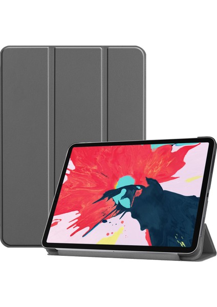 2020 iPad Pro 11" (2. Nesil) Için, Ince Deri Kılıf, Otomatik Uyandırma/uyku - Gri (Yurt Dışından)