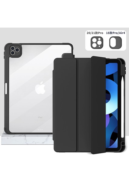 IPAD2019/20/21 (10,2 Inç) ile Uyumlu Kılıf, Kalem Tutuculu Yumuşak Tpu Kapaklı Üç Katlı Stand, Otomatik Uyandırma/uyku, Siyah (Yurt Dışından) fırsatları