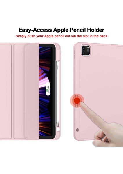 Yeni iPad Pro 11 Inç Kılıf 2021(3. NESIL)/2020(2. Nesil) Kalem Tutuculu, Otomatik 2. Nesil Kalem Şarjlı Akıllı iPad Kılıfı [touch Id ve Otomatik Uyandırma/uyku Desteği] (Pembe) (Yurt Dışından) modelleri