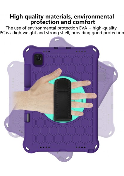 Samsung Galaxy Tab S6 Lite 10.4" 2020 (SM-P610/ P615) Için Kalem Tutucu ve 360 Derece Dönebilen Stand ve El ve Omuz Askısı ile - Mor Yeşil (Yurt Dışından) fiyatları