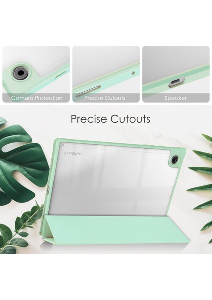 Samsung Galaxy Tab A8 10,5" 2021 Modelleri Için (SM-X200/X205), Şeffaf Şeffaf Arkalı Darbeye Dayanıklı Kapak, Otomatik Uyandırma/uyku, Lavanta (Yurt Dışından) modelleri