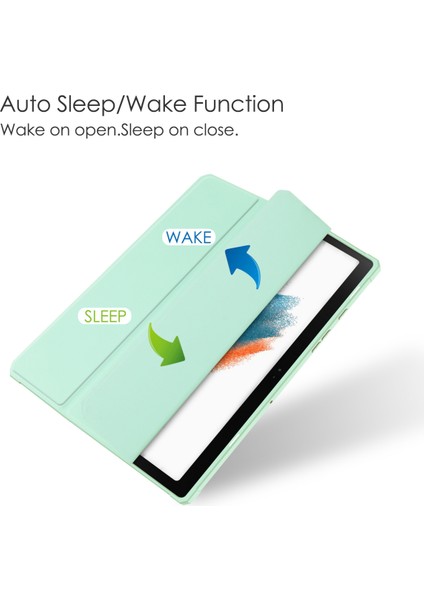 Samsung Galaxy Tab A8 10,5" 2021 Modelleri Için (SM-X200/X205), Şeffaf Şeffaf Arkalı Darbeye Dayanıklı Kapak, Otomatik Uyandırma/uyku, Lavanta (Yurt Dışından) fırsatları