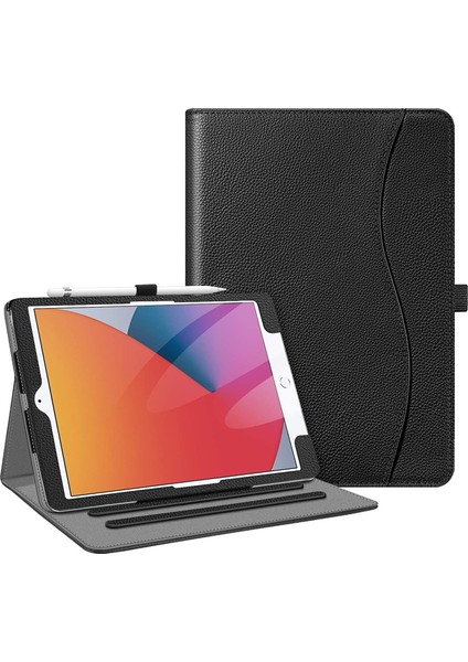 iPad 10.2 8. Nesil 2020 Için Wekity Kapak - [köşe Koruması] Cepli ve Kalem Tutuculu Çok Açılı Görüntüleme Standı Kapağı (Yurt Dışından)