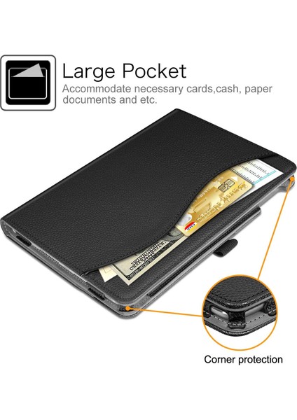 iPad 10.2 8. Nesil 2020 Için Wekity Kapak - [köşe Koruması] Cepli ve Kalem Tutuculu Çok Açılı Görüntüleme Standı Kapağı (Yurt Dışından)