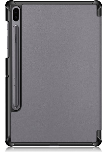 Samsung Galaxy Tab S6 10.5 Kılıf, Şok Standı, S Kalemlik, Sert Tpu Sırt, Tablet Kılıfı [SM-T860, SM-T865] Akıllı Kapak, Otomatik Uyku Uyandırma, Folyo, Gri (Yurt Dışından)
