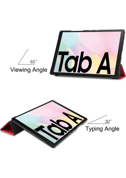 Samsung Tab A7 Kılıf 10.5" (SM-T500 T505), 10.5" Samsung Tab A7 Tablet 2020 Için Koruyucu Stand Kılıfı Sert Kabuk Kılıf Kırmızı (Yurt Dışından)