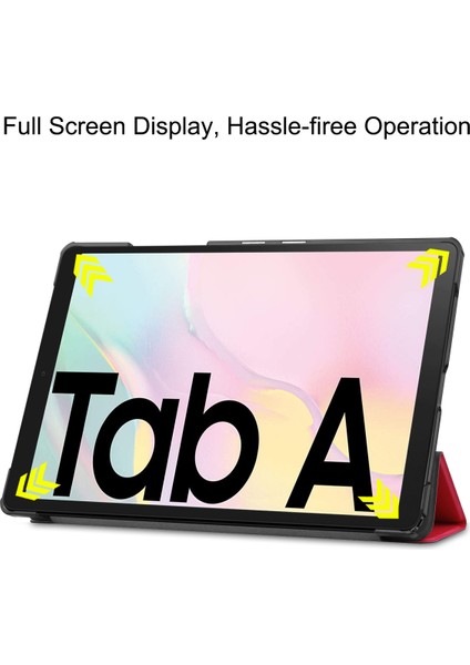 Samsung Tab A7 Kılıf 10.5" (SM-T500 T505), 10.5" Samsung Tab A7 Tablet 2020 Için Koruyucu Stand Kılıfı Sert Kabuk Kılıf Kırmızı (Yurt Dışından)