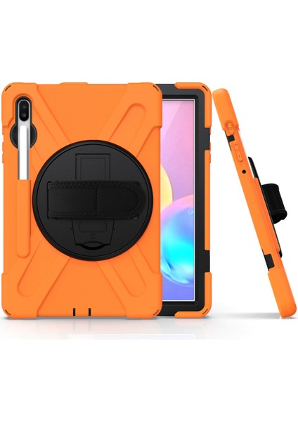 Galaxy Tab S6 Için Manyetik Kalem Kılıfı Anti-Drop Standı Tablet Kılıfı Tam Vücut Sağlam Standı Galaxy Tab S6 10.5 "model SM-T860/T865 Versiyonu (Turuncu) (Yurt Dışından)