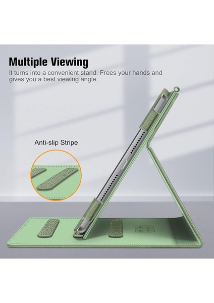 iPad 10.2 8. Nesil 2020 Için Wekity Kapak - [köşe Koruması] Cepli ve Kalem Tutuculu Çok Açılı Görüntüleme Standı Kapağı (Yurt Dışından)
