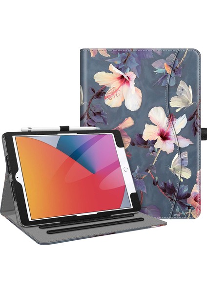 iPad 10.2 7. Nesil 2019 Için Wekity Kapak - [köşe Koruması] Cepli ve Kalem Tutuculu Çok Açılı Görüntüleme Standı Kapağı (Yurt Dışından)