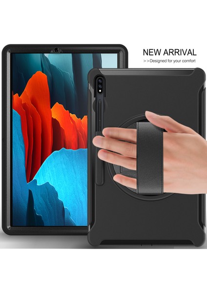 Samsung Tab S7 Plus Tablet Kılıfı Için TT970/T975/T976 Kalem Yuvası ile Tab S7 Döner Braket Koruyucu Kılıf Işık Gül Kırmızı (Yurt Dışından)