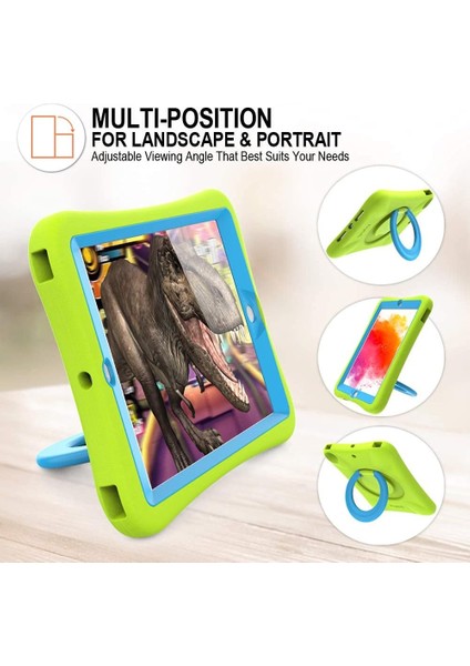 ipad Mini5 Için Çocuk Çantası – Hafif Esnek Darbeye Dayanıklı, Katlanır Saplı Stand, ipad Mini5 Için Tam Gövde Erkek Kız Kılıfı, Yeşil Mavi (Yurt Dışından) modelleri