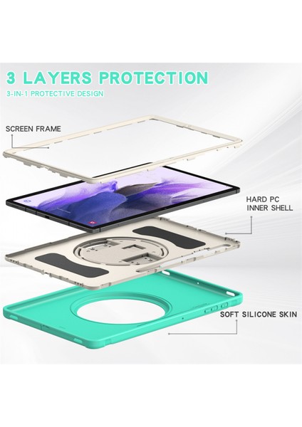 Samsung Tabs7 Fe Tablet Kalem Oluk Deri El Kayışı S7PLUS T970 Döner Braket Koruyucu Kabuk Matcha Yeşili Için (Yurt Dışından) fiyatları