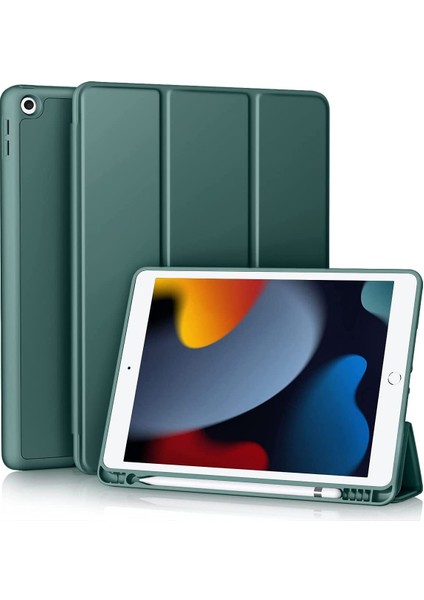 Wekity Kılıf iPad 10.2 Inç 2021/2020 iPad 9./8. Nesil ve 2019 iPad 7. Nesil ile Uyumlu, Kalem Tutuculu, Yumuşak Tpu Arka Kılıf (Yurt Dışından)