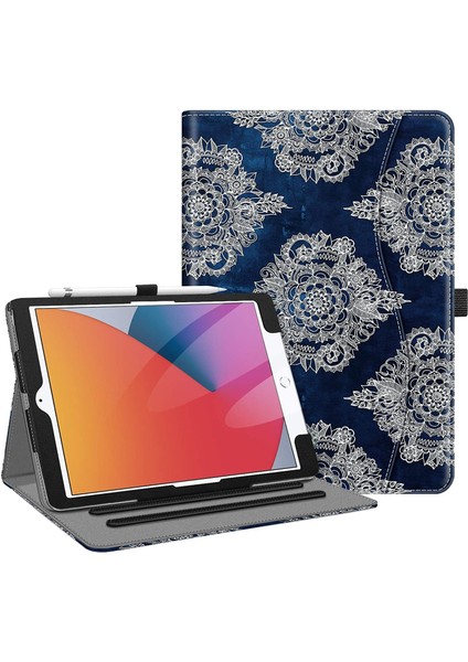 iPad 10.2 9. Nesil 2021 Için Wekity Kapak - [köşe Koruması] Cepli ve Kalem Tutuculu Çok Açılı Görüntüleme Standı Kapağı (Yurt Dışından)