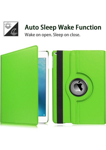 iPad Kılıfı Fit 2018/2017 iPad 9.7 6./5. Nesil - 360 Derece Dönen Otomatik Uyandırma/uyku Özellikli iPad Hava Kılıfı Kapağı, Apple iPad 9.7 Inç 2018/2017 ile Uyumlu (Yeşil) (Yurt Dışından) fırsatları