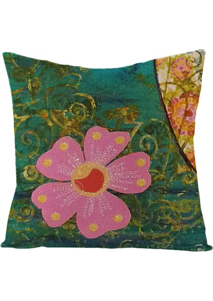 Çiçek Ağacı Atmak Yastık Örtüsü Yağlıboya Çiçek Dekoratif Yastık Kanepe Veranda Kanepe Oturma Odası Için Kapakları 18X18 Inç (Desen 39) (Yurt Dışından)