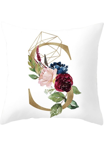 Atmak Yastık Örtüsü Geometrik Altın Ingilizce Alfabe Şeftali Derisi Kadife Yastık Kılıfı Kare Yastık Kılıfı Kanepe Oturma Odası Yatak Odası Için Dekorasyon 18 x 18 Inç (Mektup S) (Yurt Dışından)