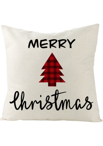 Atmak Yastık Kapakları 18X18 Inç Noel Pentagram Şapka Çan Ağacı Yastık Kılıfı Keten Ev Dekor Yastık Kılıfı Yatak Kanepe Kanepe (Noel Desen 30) (Yurt Dışından)