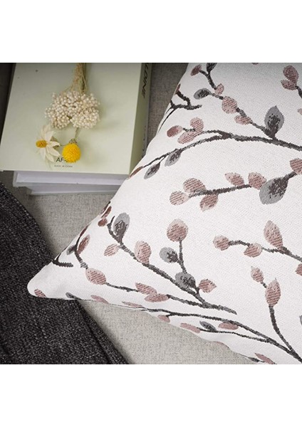 Klasik Nakış Jakarlı Kare Dekoratif Kırlent Kılıfı Minder Örtüsü (Pıink, 18 x 18 Inç) (Yurt Dışından) fırsatları