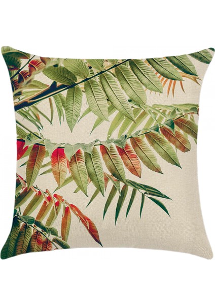 Yastık Kılıfları Plaj Neşeli Tropikal Palmiye Ağaçları ve Çiçekler Yaprakları Ev Veranda Partisi Dekoru Için Dekoratif Kırlent Kapakları 18X18 Inç 2 Pcs (Tropikal Yapraklar C) (Yurt Dışından)