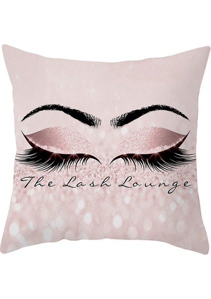 Atmak Yastık Kapakları Güzellik Kirpik Dudaklar Kadın Kızlar Minder Örtüsü Şeftali Derisi Kadife Yastık Kılıfı Dekoratif Çekyat Ofis Koltuğu 18 x 18 Inç (Makyaj 30) (Yurt Dışından)