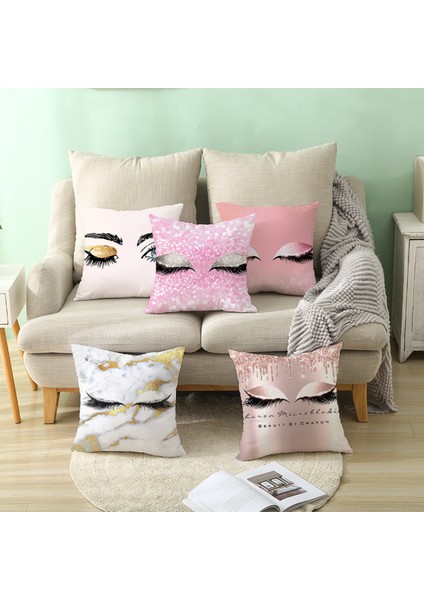 Atmak Yastık Kapakları Güzellik Kirpik Dudaklar Kadın Kızlar Minder Örtüsü Şeftali Derisi Kadife Yastık Kılıfı Dekoratif Çekyat Ofis Koltuğu 18 x 18 Inç (Makyaj 30) (Yurt Dışından) indirimleri