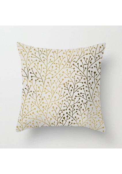 Atmak Yastık Kapakları Altın Damgalama Geometrik Baskı Yaprakları Yastık Kılıfları Kanepe Kanepe Yatak Odası Araba Için Yumuşak Kare Dekoratif Yastık Kapakları (Geometri 6) (Yurt Dışından)