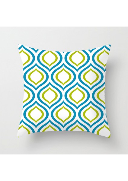 Atmak Yastık Kılıfları Oz Büyücüsü Süper Yumuşak Kısa Peluş Yaprak Geometrik Çiçek Kuş Yastık Kılıfları Kanepe Kanepe Yatak Odası Araba 18X18 Inç 2 Adet (Yeşil Alan F) (Yurt Dışından)