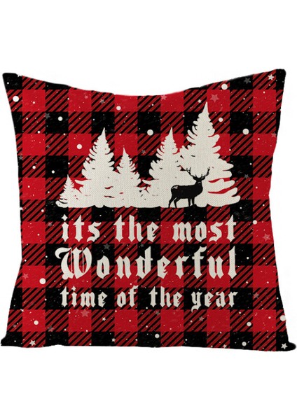 Atmak Yastık Kapakları 18X18 Inç Noel Pentagram Şapka Çan Ağacı Yastık Kılıfı Keten Ev Dekor Yatak Kanepe Kanepe Için Yastık Kılıfları (Noel Desen 27) (Yurt Dışından)