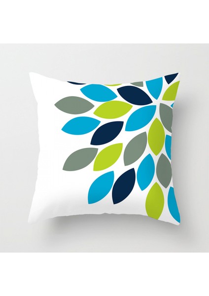 Atmak Yastık Kılıfları Oz Büyücüsü Süper Yumuşak Kısa Peluş Yaprak Geometrik Çiçek Kuş Yastık Kılıfları Kanepe Kanepe Yatak Odası Araba 18X18 Inç 2 Adet (Yeşil Alan B) (Yurt Dışından)