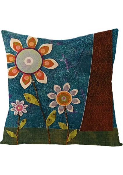 Çiçek Ağacı Atmak Yastık Örtüsü Yağlıboya Çiçek Dekoratif Yastık Kanepe Veranda Kanepe Oturma Odası Için Kapakları 18X18 Inç (Desen 36) (Yurt Dışından)