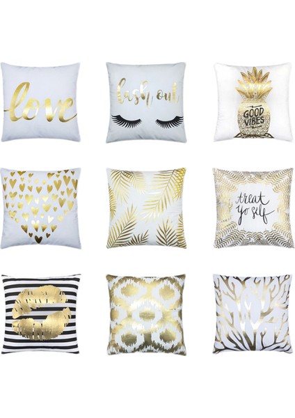 Dekoratif Kırlent Kılıfı Altın Damgalama Yaprakları Bronzlaştırıcı Atasözleri Süper Yumuşak Kısa Peluş Yastık Kılıfı 18 x 18 Inç Kanepe Yatak Odası Araba Için 2 Adet (Ananas) (Yurt Dışından) fırsatları