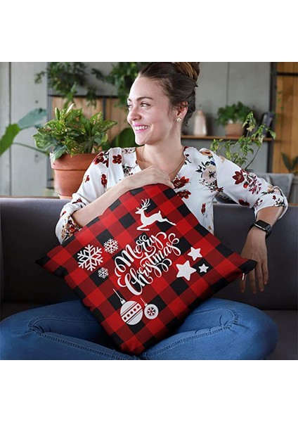 Noel Süslemeleri Yastık Kapakları Noel Ağacı Kar Tanesi Kardan Adam Ren Geyiği Ev Dekor Atmak Yastık Kılıfı Minder Örtüsü 18X18 Inç 2 Paket Noel Hediyeleri (Kar Tanesi) (Yurt Dışından) fırsatları