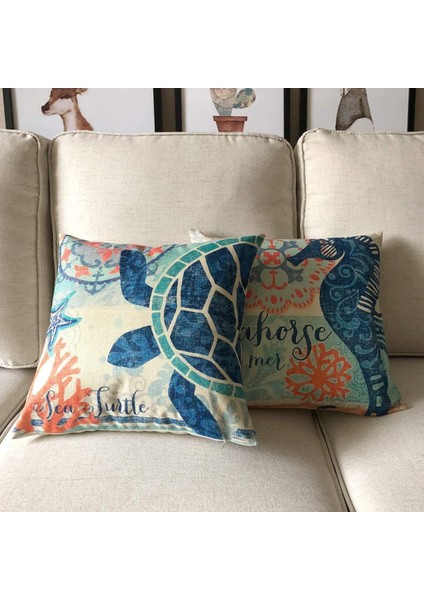 Okyanus Temalı Kare Yastık Kılıfı Akdeniz Tarzı Dekoratif Pamuk Keten Atma Kıyı Yastık Kılıfı Setleri 18 x 18 Inç Yastık Kılıfı, 4'lü Paket Deniz Yastık Kılıfı (Deniz Teması-2) (Yurt Dışından) fiyatları