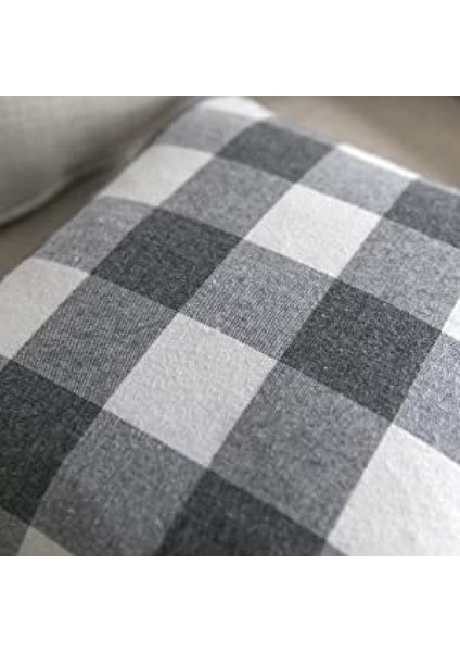 2'li Paket Klasik Çiftlik Evi Buffalo Ekose Polyester Yastık Kılıfı Kanepe Yatak Odası Için Minder Örtüsü (Gri, 16 x 16 Inç) (Yurt Dışından) fırsatları