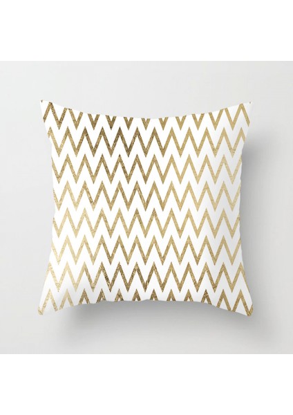 Atmak Yastık Kapakları Altın Damgalama Geometrik Baskı Yaprakları Yastık Kılıfları Kanepe Kanepe Yatak Odası Araba Için Yumuşak Kare Dekoratif Yastık Kapakları (Geometri 31) (Yurt Dışından)
