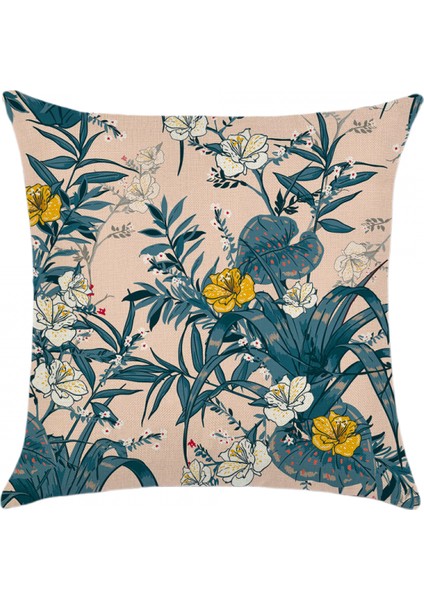 Yastık Kılıfları Plaj Neşeli Tropikal Palmiye Ağaçları ve Çiçekler Yaprakları Ev Veranda Partisi Dekoru Için Dekoratif Kırlent Kapakları 18X18 Inç 2 Pcs (Tropikal Yapraklar F) (Yurt Dışından)