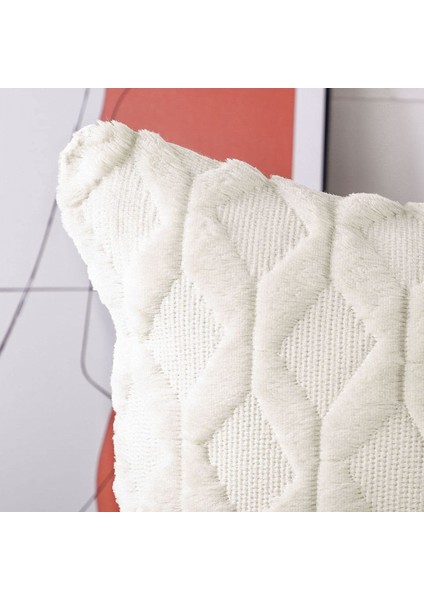 2'li Yumuşak Peluş Kısa Yün Kadife Dekoratif Kırlent Kılıfı 18X18 INÇ/45X45CM Kare Lüks Stil Yastık Kılıfı Kanepe Yatak Odası Için Yastık Kabuğu (Krem-Beyaz) (Yurt Dışından) fiyatları