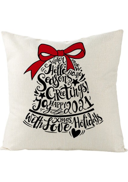 Atmak Yastık Kapakları 18X18 Inç Noel Pentagram Şapka Çan Ağacı Yastık Kılıfı Keten Ev Dekor Yatak Kanepe Kanepe Için Yastık Kılıfları (Noel Desen 11) (Yurt Dışından)
