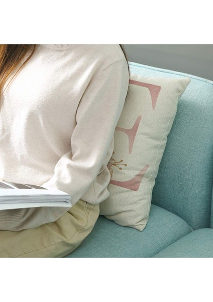 Çiçekler Baskılı Atma Yastık Kapakları Alfabe Dekoratif Yastık Kılıfları Mektup Yastık Kapakları 18 x 18 Inç Kare Yastık Koruyucular Kanepe Kanepe Yatak Odası (Mektup A) (Yurt Dışından) modelleri